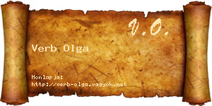 Verb Olga névjegykártya